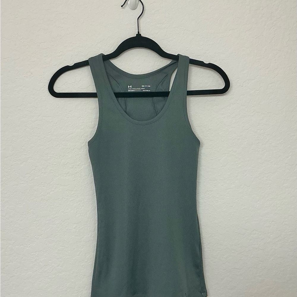 Under Armour Ribbed Racerback Tank - Slate Green - Picture 5 of 5
